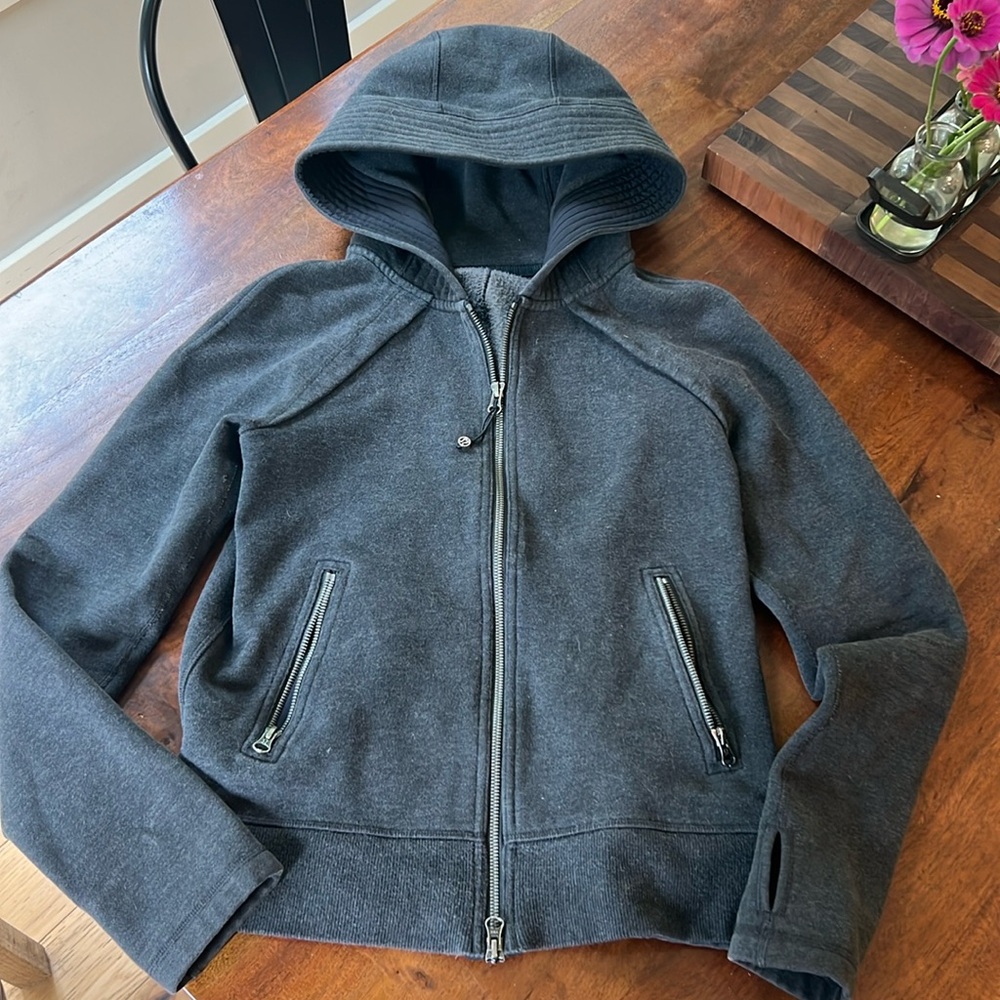lululemon athletica charcoal gray zip-up hoodie